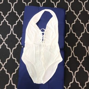 Boohoo open back bodysuit